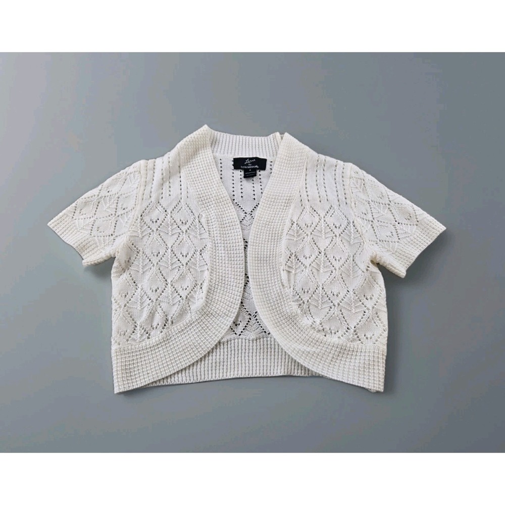 Lemmie Nina Leonard Women's Crochet Open Knit Shrug Bolero Lightweight Size M